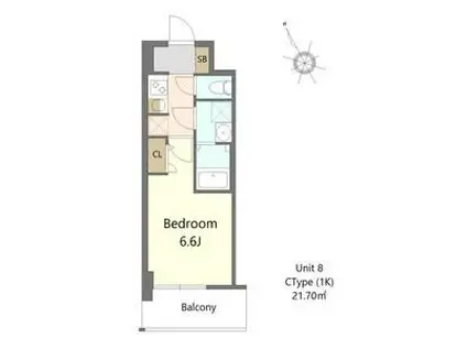 S-RESIDENCE堺浜寺BROAD(1K/3階)の間取り写真