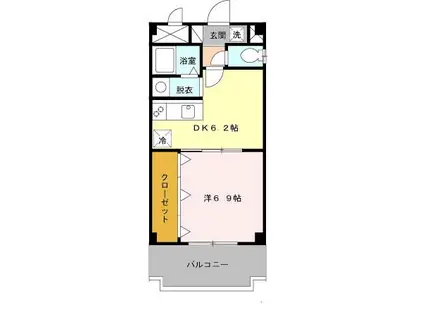 プランドール(1DK/6階)の間取り写真