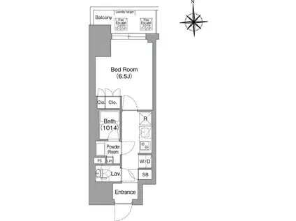 コンフォリア・リヴ博労町一丁目Q(1K/8階)の間取り写真