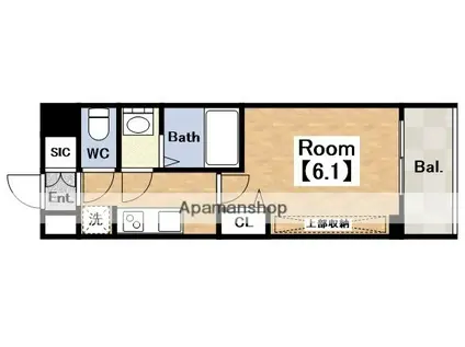 PRESSANCE天王寺ヴィヴァン(1K/5階)の間取り写真