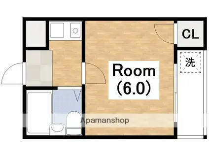 プラザアビコ(1K/1階)の間取り写真