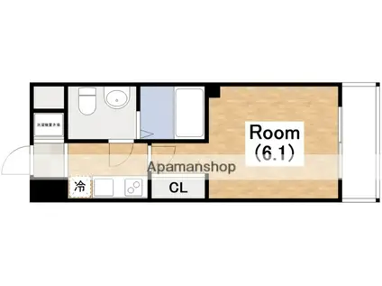 CO.LABO天王寺(1K/1階)の間取り写真