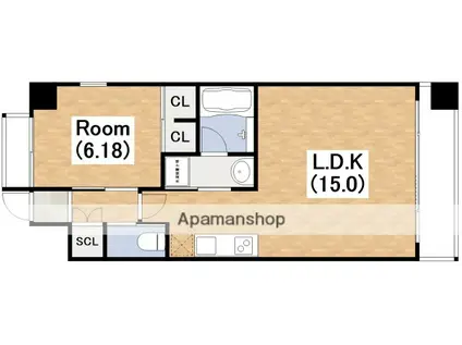 プレジオ帝塚山(1LDK/6階)の間取り写真
