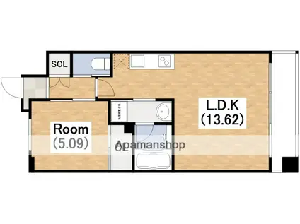 プレジオ帝塚山(1LDK/7階)の間取り写真