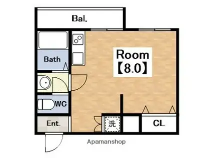 光和ハイツ(ワンルーム/4階)の間取り写真