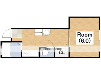 第3田辺マンション(1DK/3階)の間取り写真