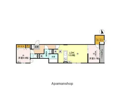 D-ROOM我孫子西(2LDK/1階)の間取り写真
