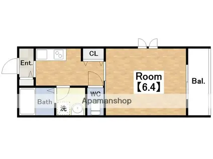 あべのカナタス(1K/3階)の間取り写真