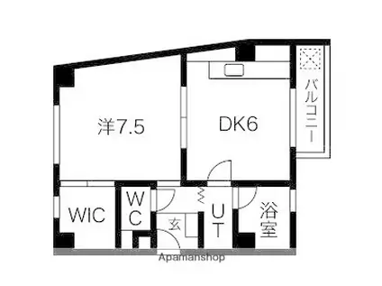 長居椿マンション(1DK/4階)の間取り写真
