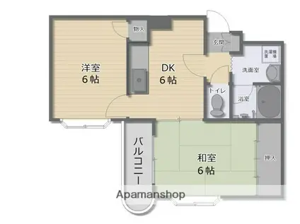 シャルマンコーポ(2DK/3階)の間取り写真