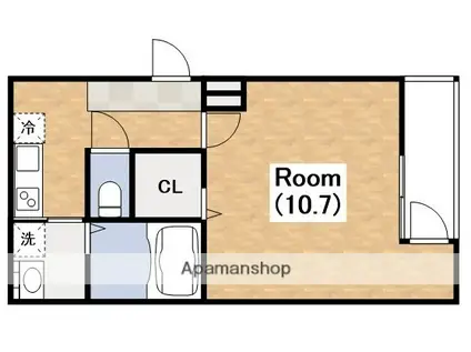 フジパレス山之内Ⅷ番館(1K/3階)の間取り写真