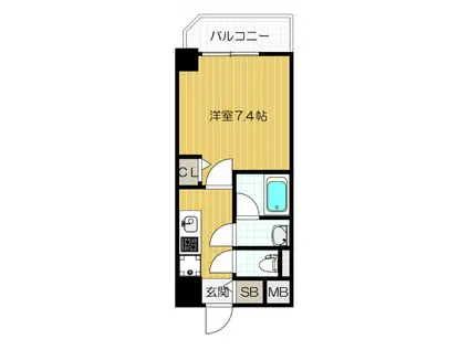 グランパシフィック今里公園(1K/4階)の間取り写真