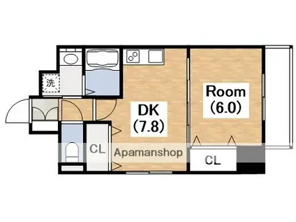 VARIUS長居公園(1DK/6階)の間取り写真
