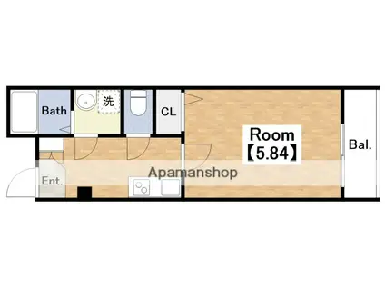 グランツあびこイースト(1K/2階)の間取り写真