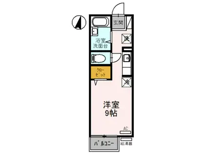 アメニティ大美野A(ワンルーム/1階)の間取り写真