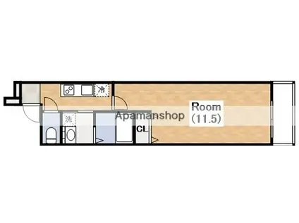 フジパレス住吉沢之町Ⅲ番館(1K/1階)の間取り写真