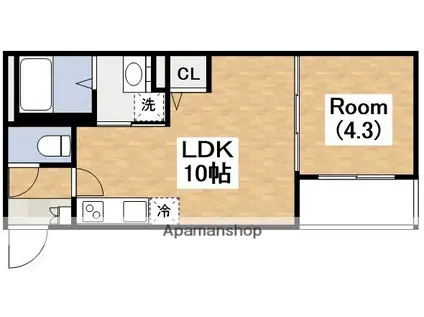 アステリア今川(1LDK/3階)の間取り写真