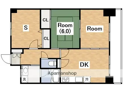 レグルス北池(3DK/4階)の間取り写真