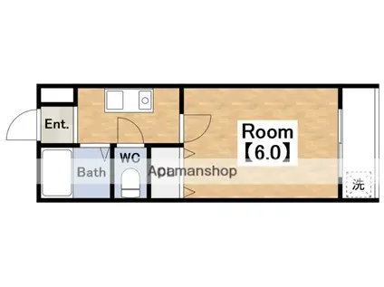 アビテⅡ(1K/4階)の間取り写真