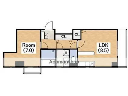 WANSSTYLE阿倍野(1LDK/2階)の間取り写真