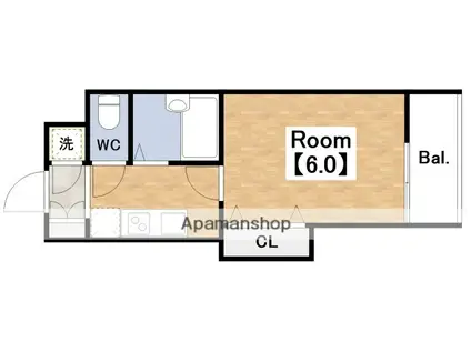 アパルト松崎町(1K/5階)の間取り写真