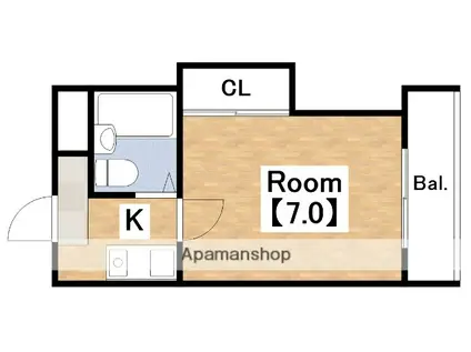 ルーモ矢田Ⅱ(1K/4階)の間取り写真
