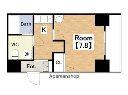 ブルービ-田辺駅前(1K/6階)の間取り写真