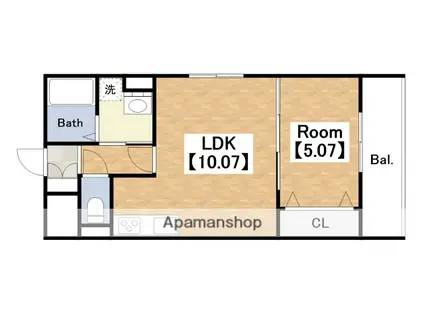 EXハイツ南住吉(1LDK/1階)の間取り写真