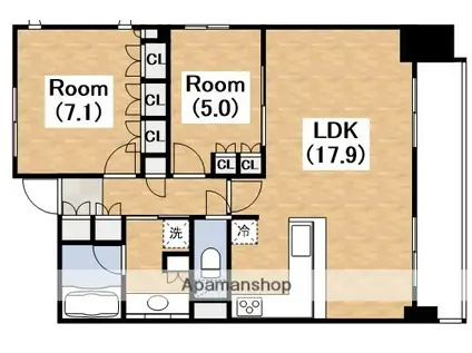 アーバネックス阿倍野松崎町(2LDK/6階)の間取り写真
