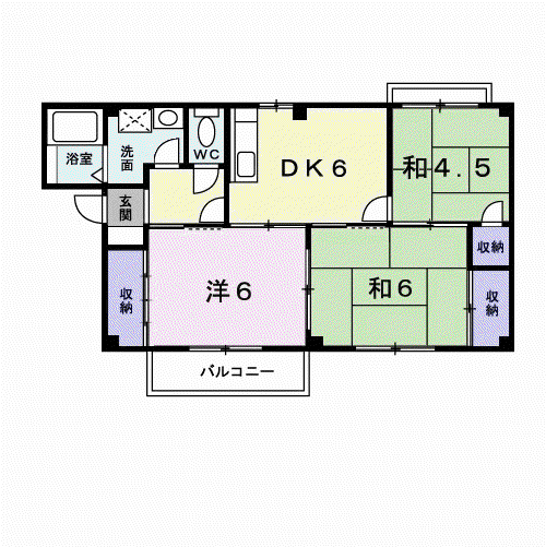 サンヴィレッジ上尾Ⅰ(3DK/2階)の間取り写真