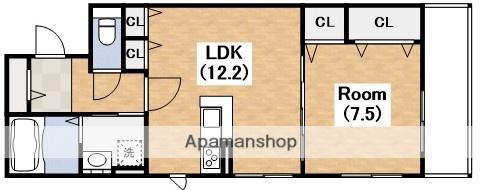 CASA PINO SOLO(1LDK/2階)の間取り写真