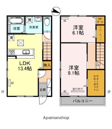 ルミエール北河堀(2LDK)の間取り写真