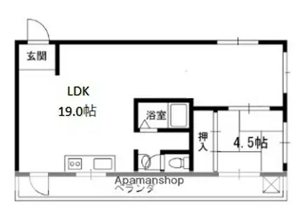 夙川カームマンション(1LDK/6階)の間取り写真