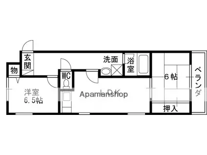 ラヴィール若宮(2LDK/2階)の間取り写真