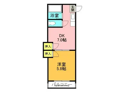 ハイツ北之町A(1DK/4階)の間取り写真