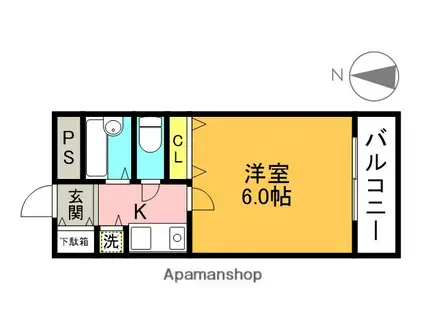 リエス伊丹駅前(1K/6階)の間取り写真
