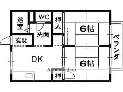 セジュール翠(2DK/2階)の間取り写真