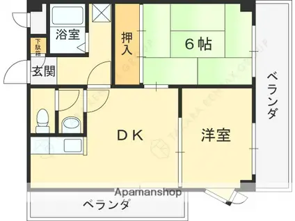 プルミエール塚口(2DK/2階)の間取り写真