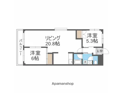 イプシロンA棟(2LDK/3階)の間取り写真