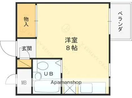 ルベラージュ甲子園(ワンルーム/2階)の間取り写真