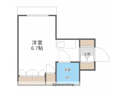 ハッピーコート塚口駅前(ワンルーム/3階)の間取り写真
