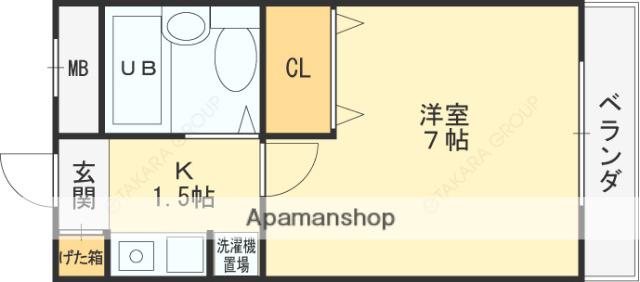 メルベーユ友井(1K/3階)の間取り写真