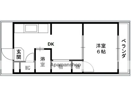 聖和ハイツ高宮(1DK/3階)の間取り写真