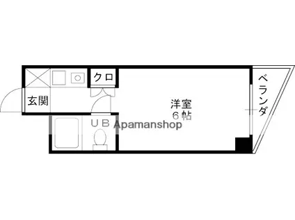 キューブ東塚口(ワンルーム/2階)の間取り写真