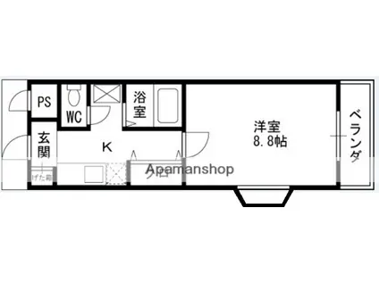 ソフィア2(1K/1階)の間取り写真