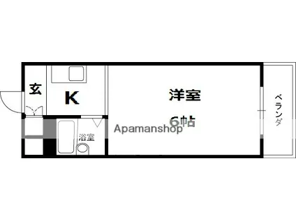 アーバンハイツテラモト(1K/3階)の間取り写真