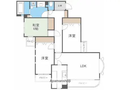 CREO武庫之荘(3LDK/2階)の間取り写真