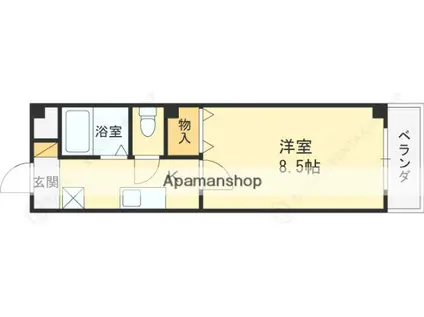 シャンブル甲東園(1K/1階)の間取り写真