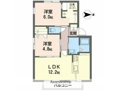 ベル・メゾン(2LDK/2階)の間取り写真