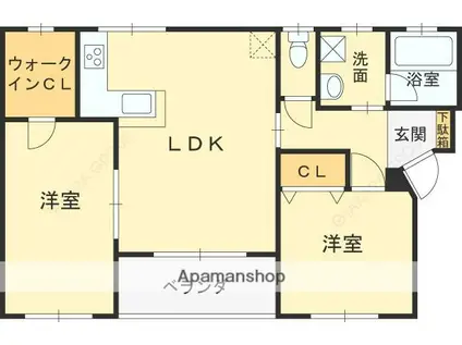 LA・BRISE NISHINOMIYA(2LDK/2階)の間取り写真